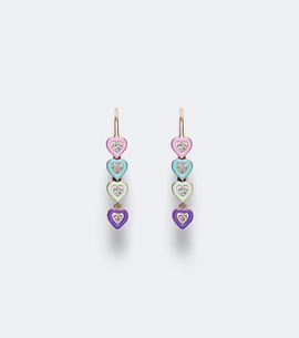 Kamyen Kamyen Candy Crush 18kt rose gold drop earrings with diamonds and enamel