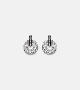 Kamyen Kamyen Diana 18kt white gold and enamel earrings with diamonds