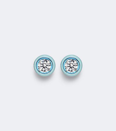 Kamyen Kamyen Dottie 18kt white gold and enamel earrings with diamonds