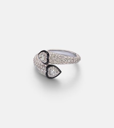 Kamyen Kamyen Double Crush 18kt white gold ring with diamonds