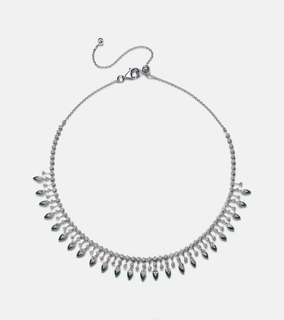 Kamyen Kamyen Drop 18kt white gold and enamel choker with diamonds
