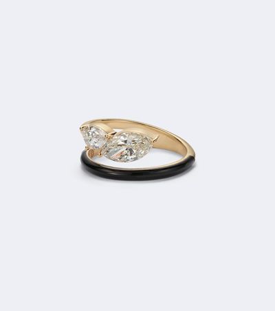 Kamyen Kamyen Emily 18kt gold and enamel ring with diamonds