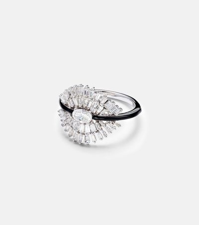 Kamyen Kamyen Eyelash 18kt white gold pinky ring with diamonds