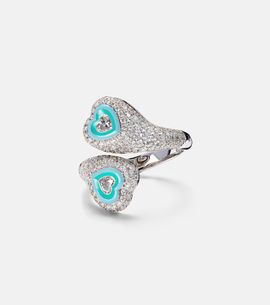 Kamyen Kamyen Gemini Heart 18kt white gold pinky ring with diamonds