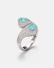 Kamyen Kamyen Gemini Heart 18kt white gold pinky ring with diamonds - 4