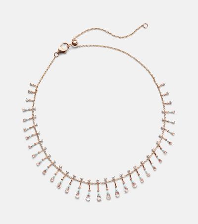 Kamyen Kamyen Golden Drop 18kt rose gold necklace with diamonds
