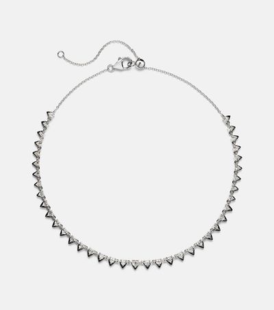 Kamyen Kamyen Heart 18kt white gold and enamel choker with diamonds