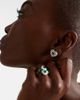 Kamyen Kamyen Heart 18kt white gold and enamel earrings with diamonds and emeralds - 3