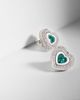 Kamyen Kamyen Heart 18kt white gold and enamel earrings with diamonds and emeralds - 5