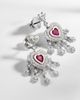 Kamyen Kamyen Heart 18kt white gold earrings with rubies and diamonds - 5