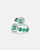 Kamyen Kamyen Heart 18kt white gold ring with emeralds and diamonds - 1