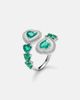 Kamyen Kamyen Heart 18kt white gold ring with emeralds and diamonds - 4