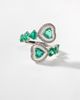 Kamyen Kamyen Heart 18kt white gold ring with emeralds and diamonds - 5
