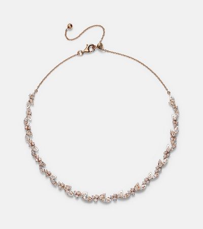 Kamyen Kamyen Leaf 18kt rose gold and enamel choker with diamonds