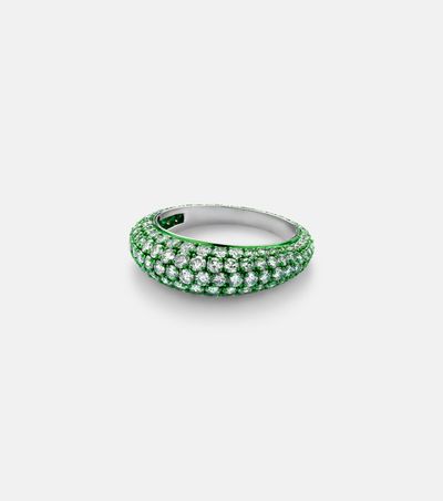 Kamyen Kamyen Lime Disco 18kt white gold ring with diamonds