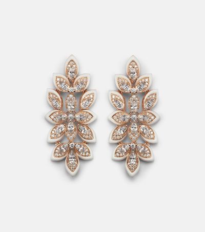 Kamyen Kamyen Lotus 18kt rose gold earrings with diamonds
