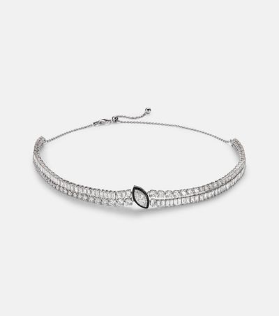 Kamyen Kamyen Marquise Solitaire 18kt white gold and enamel choker with diamonds