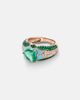 Kamyen Kamyen Oasis 18kt gold and enamel pinky ring with emeralds and diamonds - 1