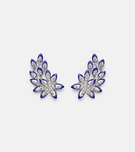 Kamyen Kamyen Petal 18kt white gold earrings with diamonds