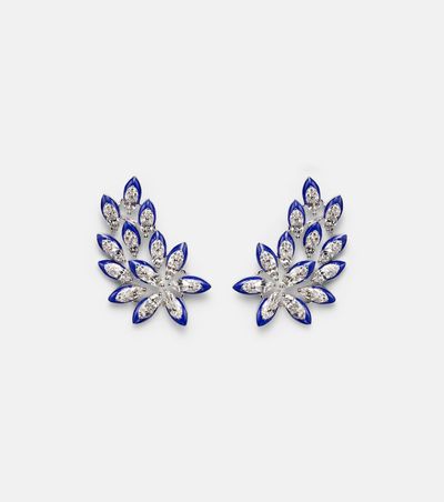 Kamyen Kamyen Petal 18kt white gold earrings with diamonds