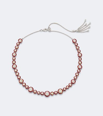 Kamyen Kamyen Polka Dots 18kt white gold and enamel necklace with diamonds
