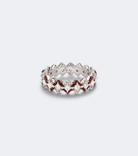 Kamyen Kamyen Puzzle 18kt white gold and enamel ring with diamonds