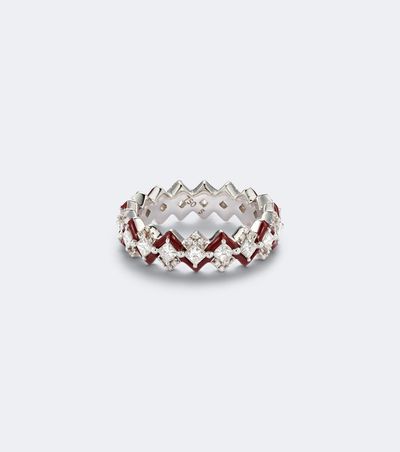 Kamyen Kamyen Puzzle 18kt white gold and enamel ring with diamonds