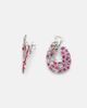 Kamyen Kamyen Red Tulip 18kt white gold earrings with rubies and diamonds - 4