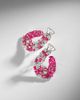 Kamyen Kamyen Red Tulip 18kt white gold earrings with rubies and diamonds - 5