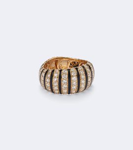 Kamyen Kamyen Sandra 18kt gold and enamel ring with diamonds