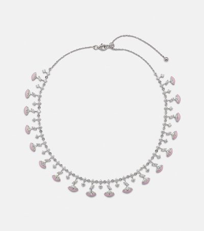 Kamyen Kamyen The Eye 18kt white gold and enamel choker with diamonds