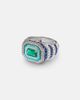 Kamyen Kamyen Twin Flame 18kt white gold pinky ring with diamonds and enamel - 1