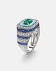 Kamyen Kamyen Twin Flame 18kt white gold pinky ring with diamonds and enamel - 4
