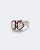 Kamyen Kamyen Twin Heart 18kt white gold and enamel ring with diamonds - 1