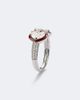 Kamyen Kamyen Twin Heart 18kt white gold and enamel ring with diamonds - 4