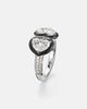 Kamyen Kamyen Twin Heart 18kt white gold ring with diamonds - 4