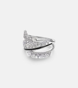 Kamyen Kamyen Twist 18kt white gold and enamel ring with diamonds