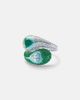 Kamyen Kamyen Ying Yang 18kt white gold and enamel ring with emeralds and diamonds - 1