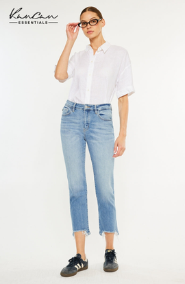KanCan KanCan Angela Essentials High Rise Slim Cropped Straight Jeans