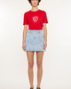 KanCan KanCan Aria Mid Rise Floral Print Denim Mini Skir - 1
