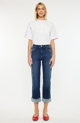 KanCan KanCan Irma High Rise Cropped Straight Leg Jeans