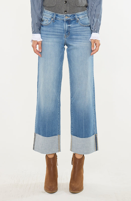 KanCan KanCan Kenny Mid Rise Crop Wide Leg Jeans