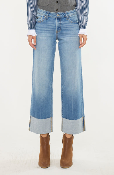 KanCan KanCan Kenny Mid Rise Crop Wide Leg Jeans