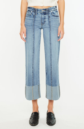 KanCan KanCan Margret Mid Rise Cropped Wide Leg Jeans