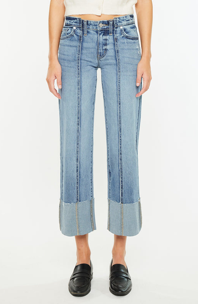 KanCan KanCan Margret Mid Rise Cropped Wide Leg Jeans