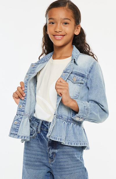 KanCan KanCan Penny Peplum Denim Jacket