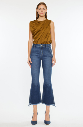 KanCan KanCan Reba High Rise Cropped Flare Jeans