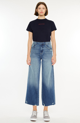 KanCan KanCan Shelly High Rise Cropped Wide Leg Jeans