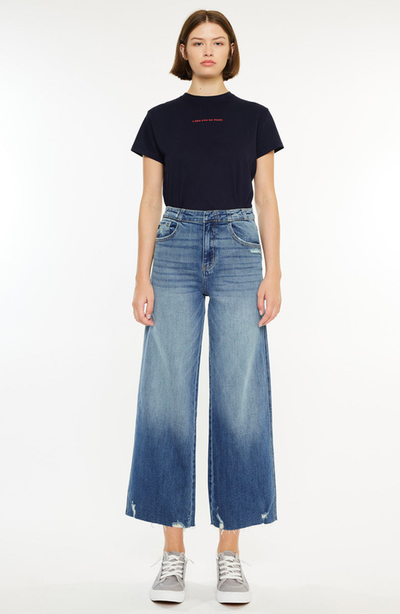 KanCan KanCan Shelly High Rise Cropped Wide Leg Jeans
