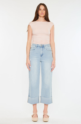 KanCan KanCan Sully 90's Cropped Wide Leg Jeans